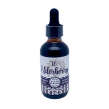 Load image into Gallery viewer, Our AllerBlaster Extract is made with organic herbs including elderberries, elder flower, nettle and ginger. We use a sustainably sourced coconut glycerin. It gives it a sweet taste without adding sugar. A great choice for travel and to keep in your car, purse, backpack, desk drawer, etc. This product is shelf stable for a year.