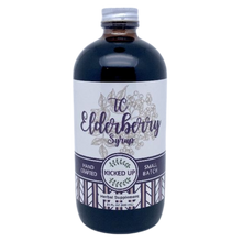 Load image into Gallery viewer, Our Kicked Up elderberry syrup is loaded with added vitamin c and is our top seller. It is a delicious way to support the immune system.

