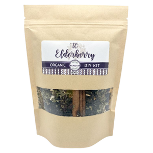 Make your own elderberry syrup in your home! All you need is a pan, water, strainer and sweetener of your choice. This kit is 100% organic and contains elderberries, echinacea, orange peel, aronia berries, star anise, cinnamon, ginger and cloves.